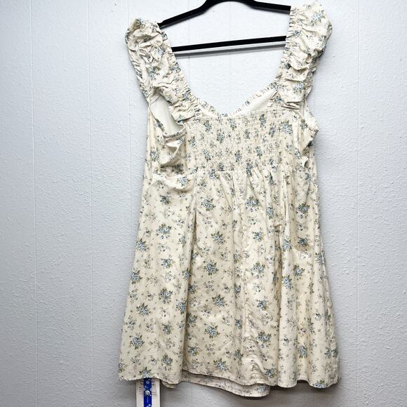 Cider Babydoll Milkmaid Dress Womens 1X Cotton Smocked Cottagecore Fairy Boho - Picture 6 of 15